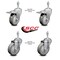 Service Caster 4 Inch Gray Polyurethane Swivel 3/8 Inch Stem Caster Total Lock Brake SCC, 2PK SCC-TSTTL20S414-PPUB-381615-2-S-2 - alternate 3